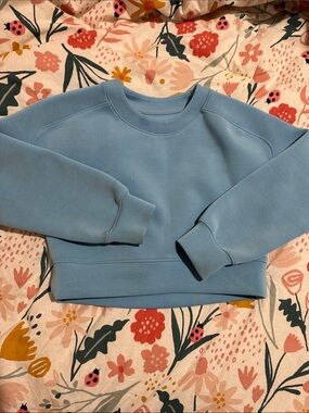 all in motion Sky Blue Cropped Crewneck Sweatshirt